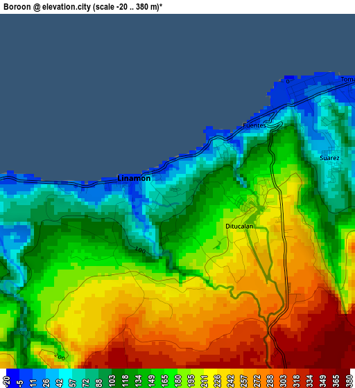 Boroon elevation map