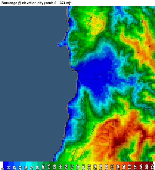 Buruanga elevation map