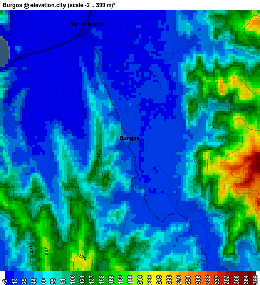 Burgos elevation map