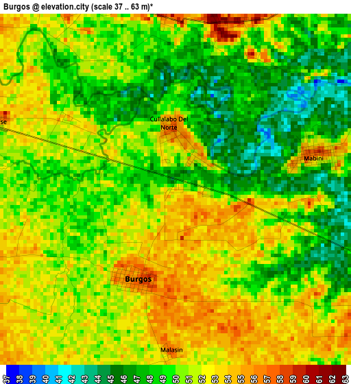 Burgos elevation map