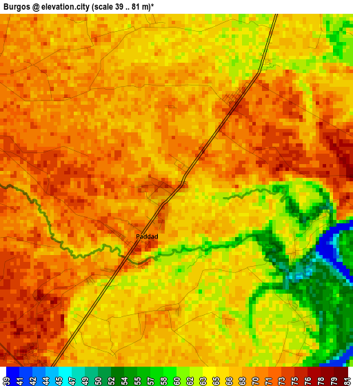 Burgos elevation map