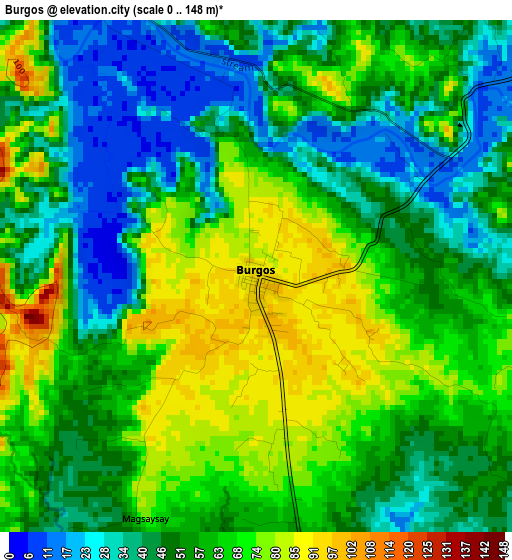 Burgos elevation map