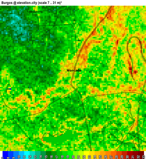 Burgos elevation map