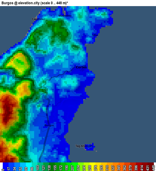 Burgos elevation map