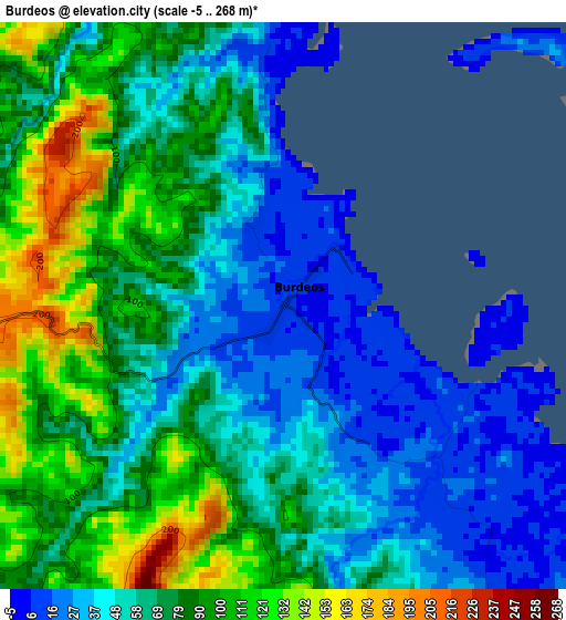 Burdeos elevation map