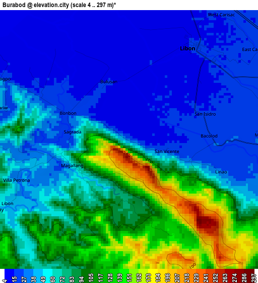 Burabod elevation map