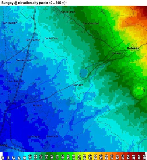 Bungoy elevation map