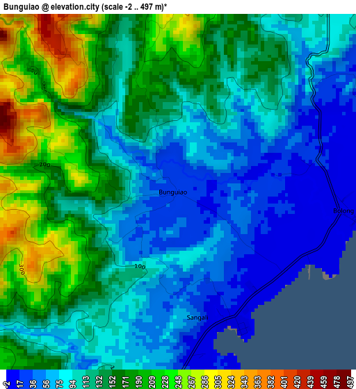 Bunguiao elevation map