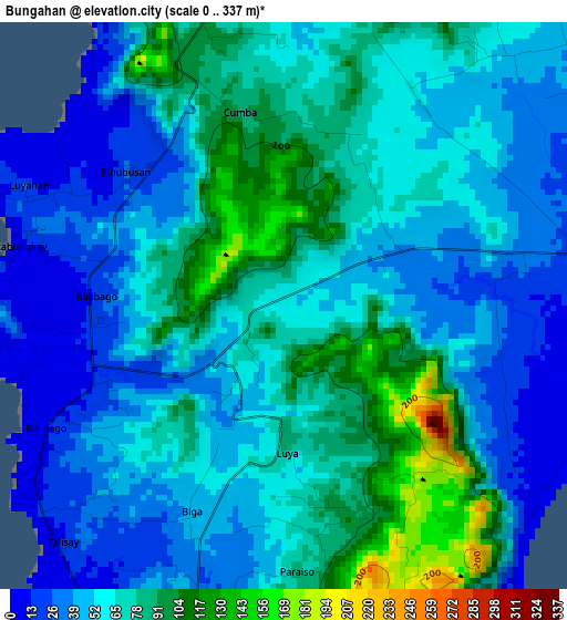 Bungahan elevation map