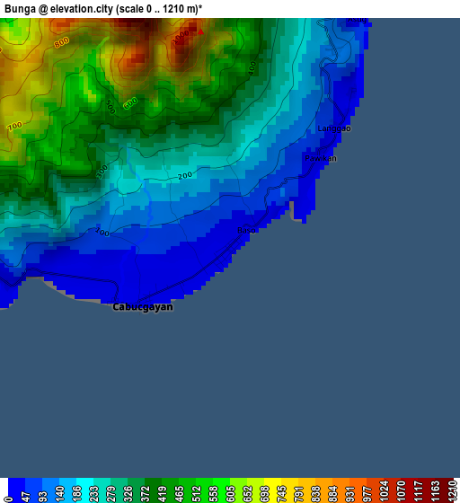 Bunga elevation map