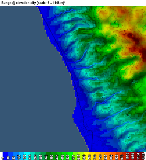 Bunga elevation map