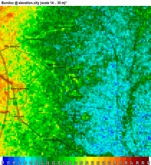 Bundoc elevation map