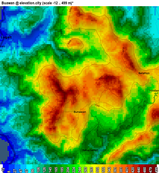 Buawan elevation map