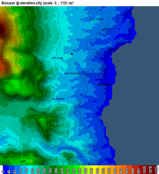 Bulusan elevation map