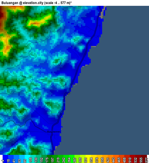 Buluangan elevation map