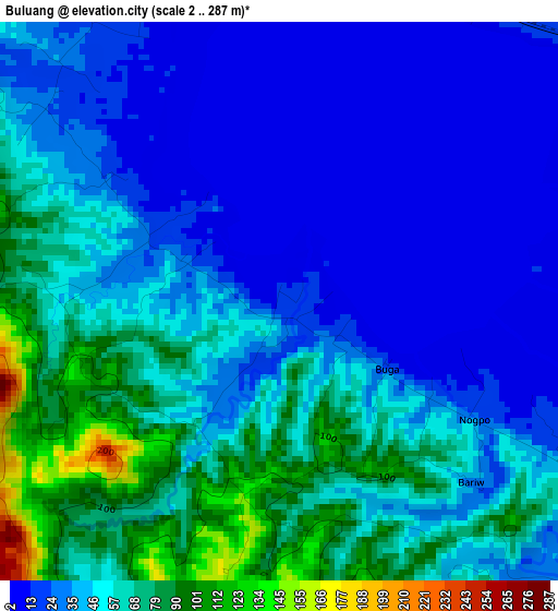 Buluang elevation map
