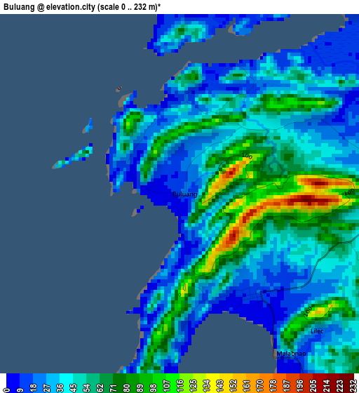 Buluang elevation map