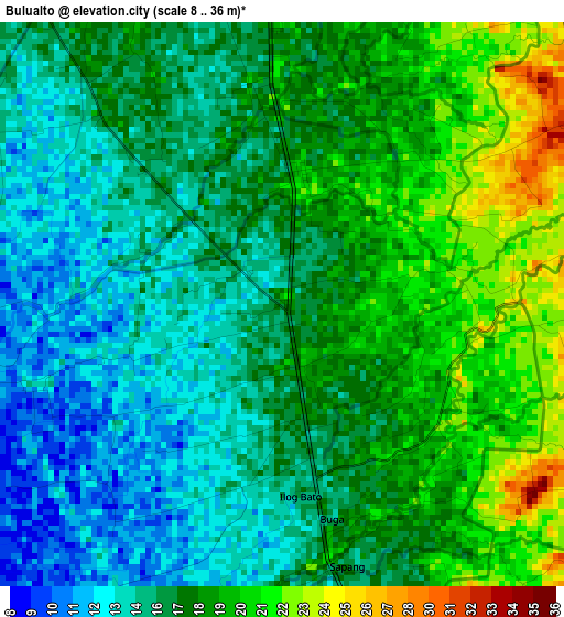 Bulualto elevation map