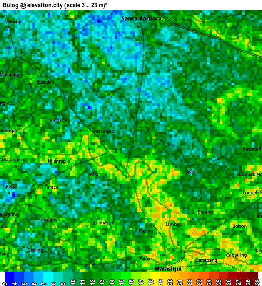 Bulog elevation map