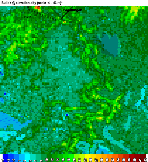 Buliok elevation map