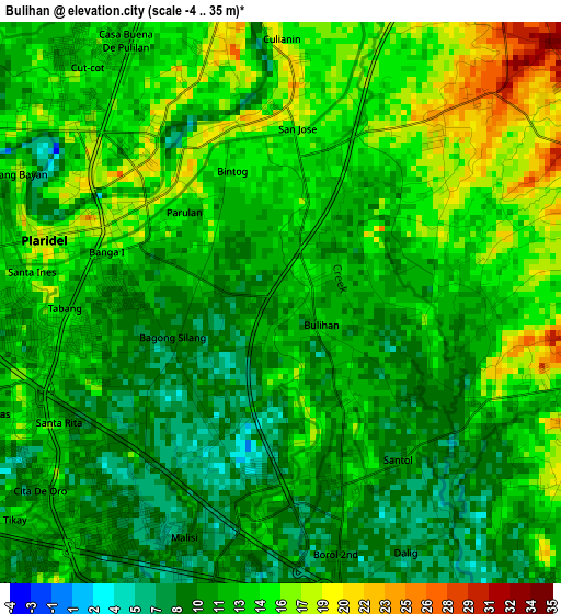 Bulihan elevation map