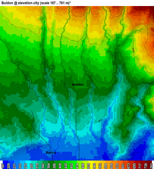 Buldon elevation map