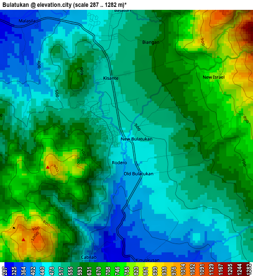 Bulatukan elevation map