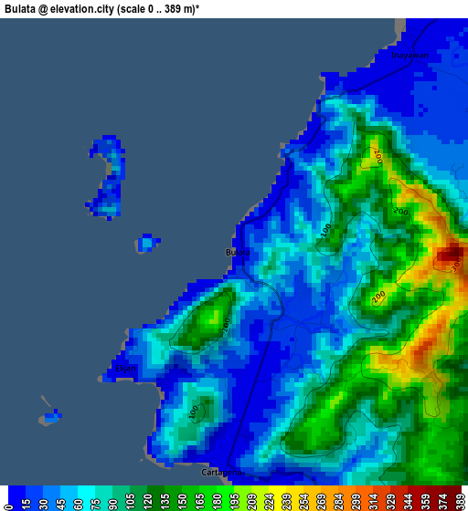 Bulata elevation map