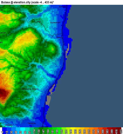 Bulasa elevation map