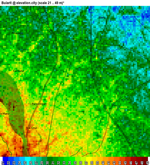 Bularit elevation map