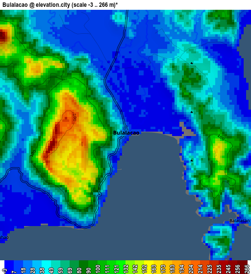 Bulalacao elevation map