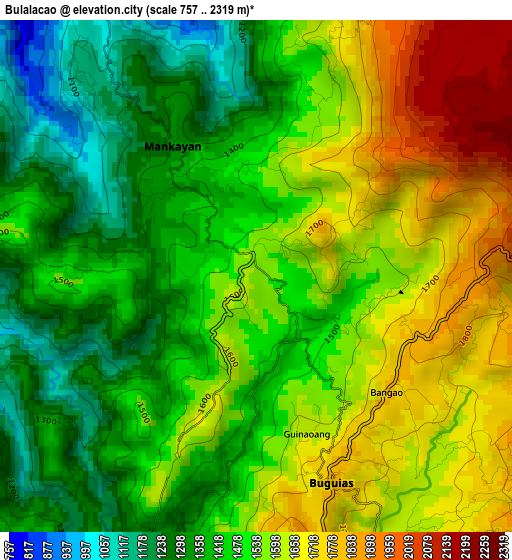 Bulalacao elevation map