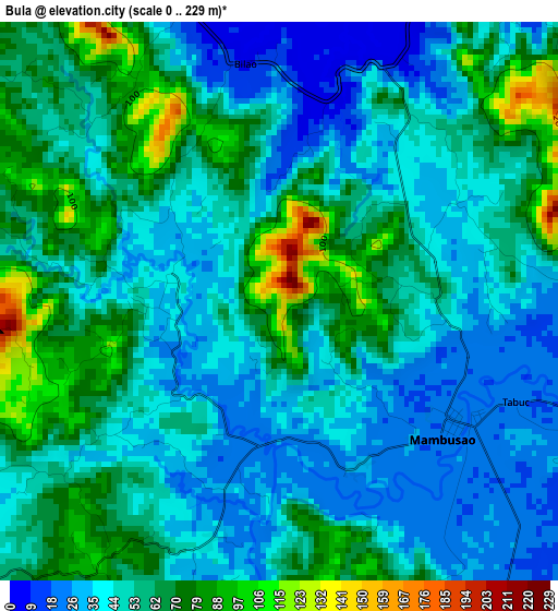 Bula elevation map