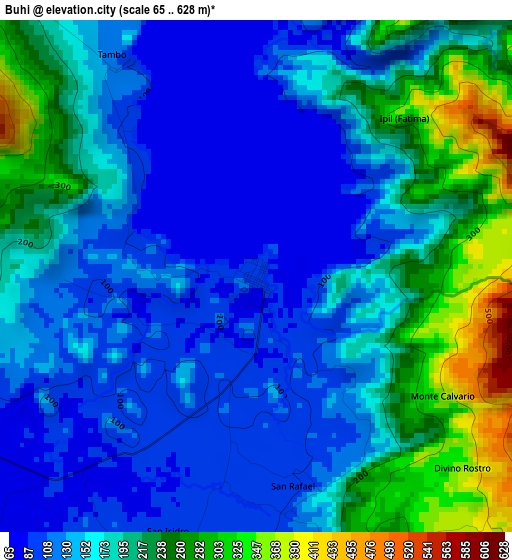 Buhi elevation map