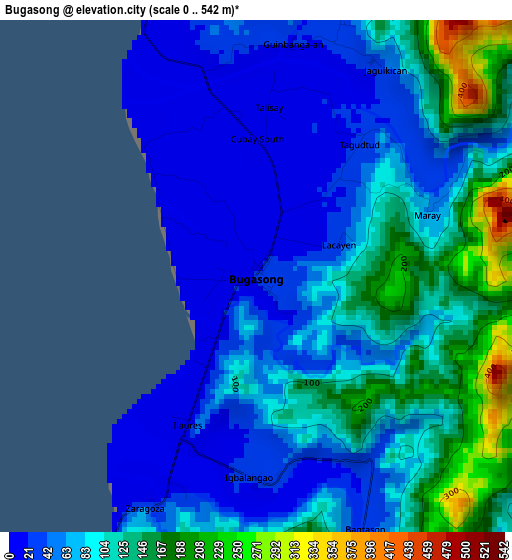 Bugasong elevation map