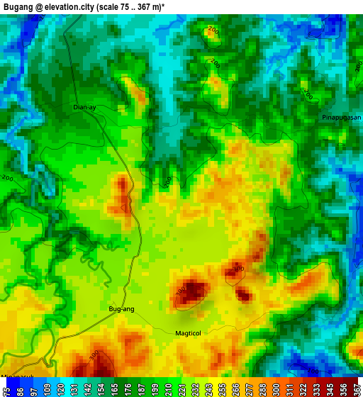 Bugang elevation map