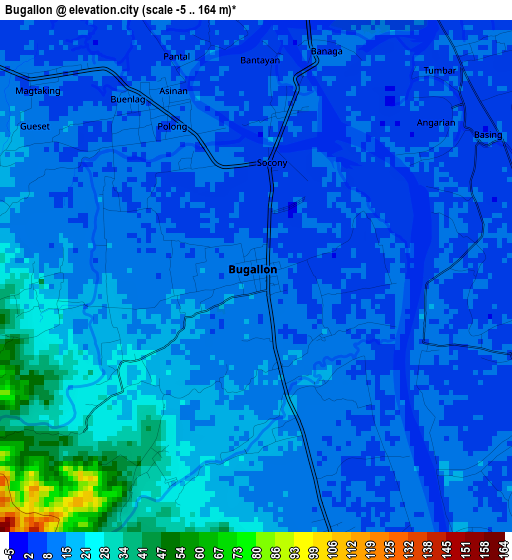 Bugallon elevation map