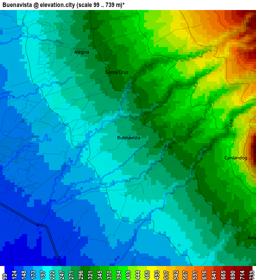 Buenavista elevation map