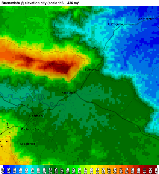 Buenavista elevation map