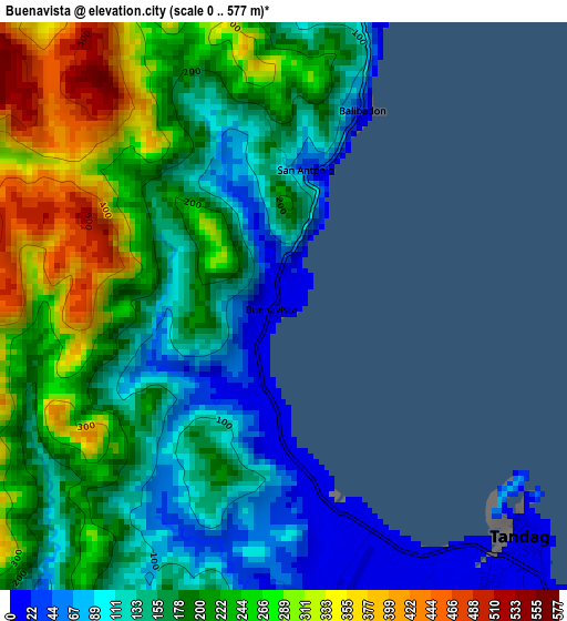 Buenavista elevation map