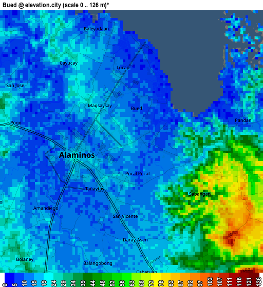 Bued elevation map