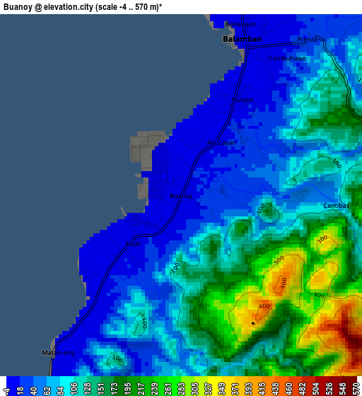 Buanoy elevation map