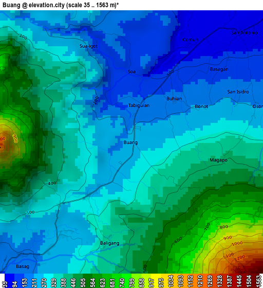 Buang elevation map