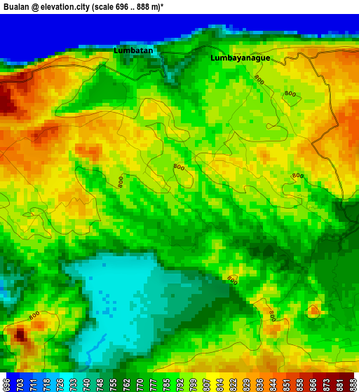 Bualan elevation map