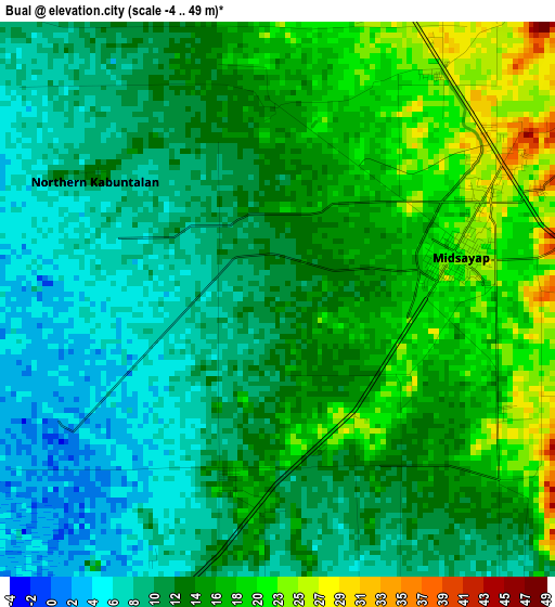 Bual elevation map