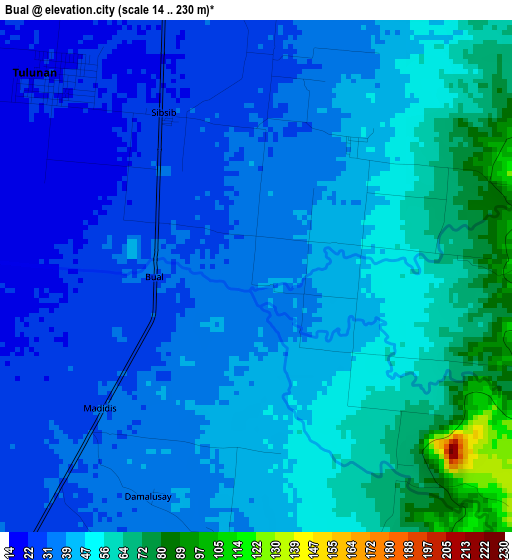 Bual elevation map