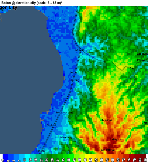 Boton elevation map