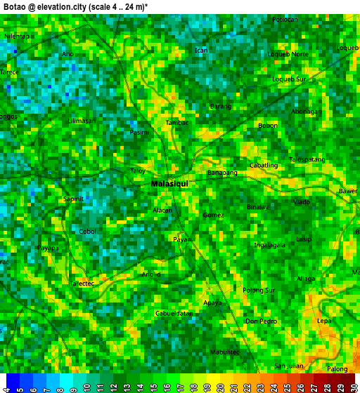 Botao elevation map