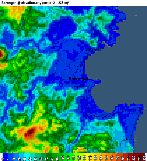 Borongan elevation map