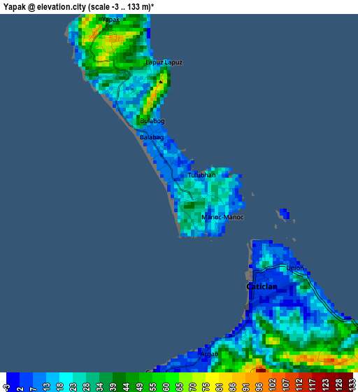 Yapak elevation map